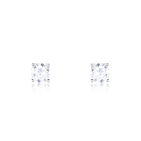Boucles D'oreilles Puces Victoria Or Blanc Diamant - Clous d'oreilles Famille | Marc Orian