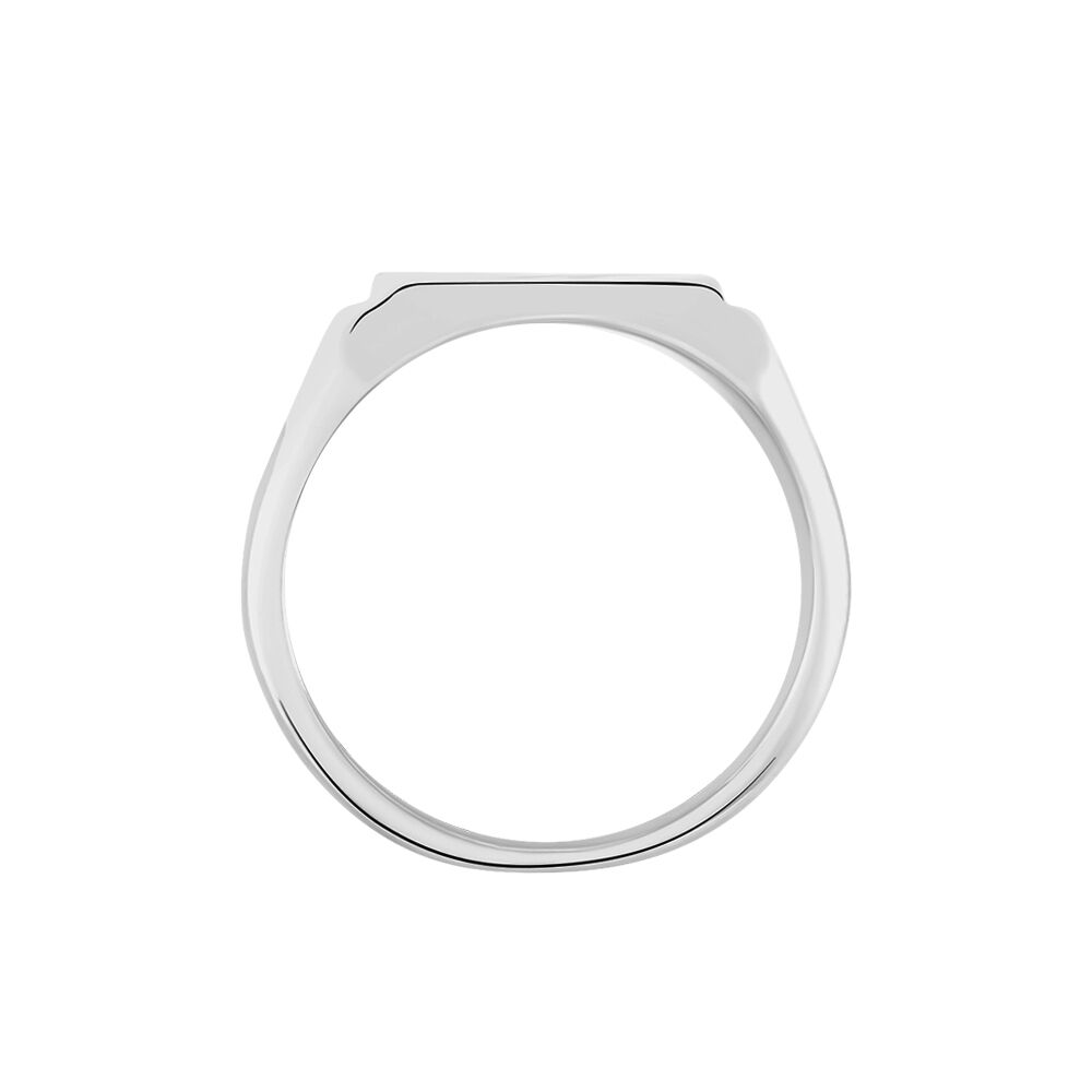 Chevalière Matthieu Argent Blanc - Bijoux personnalisés Femme | Marc Orian