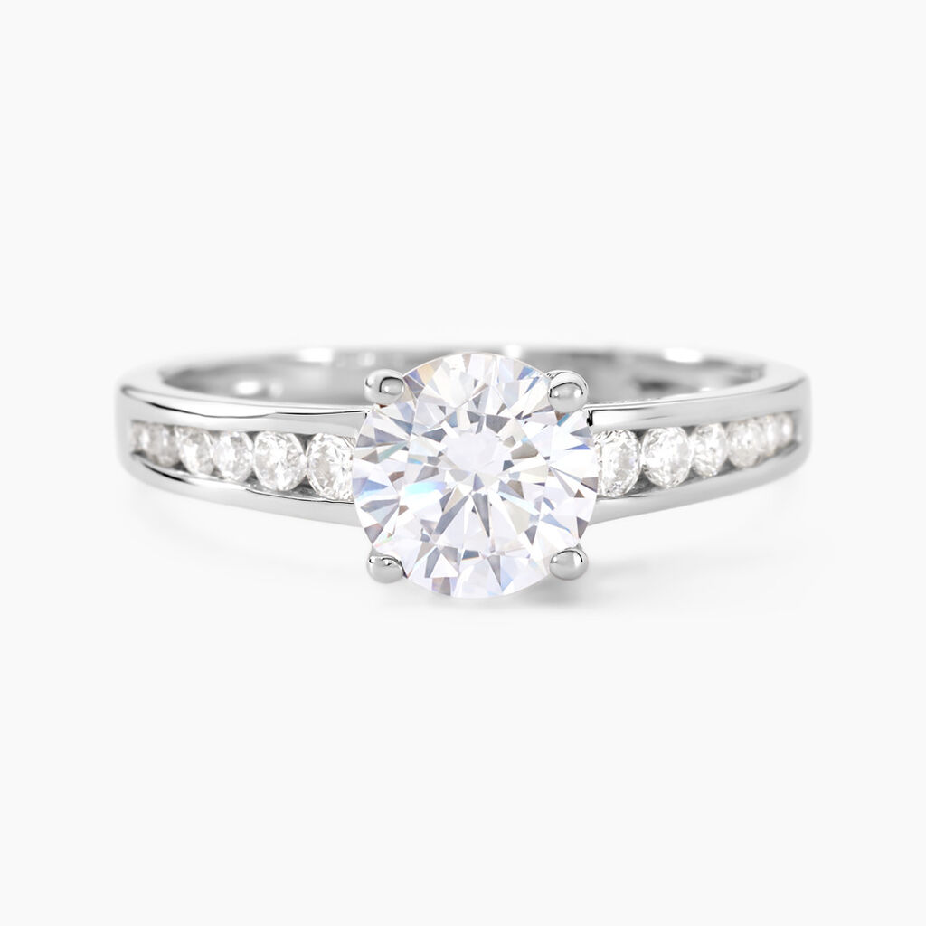 Bague Solitaire Tatjana Or Blanc Oxyde De Zirconium - Bagues Solitaire Femme | Marc Orian