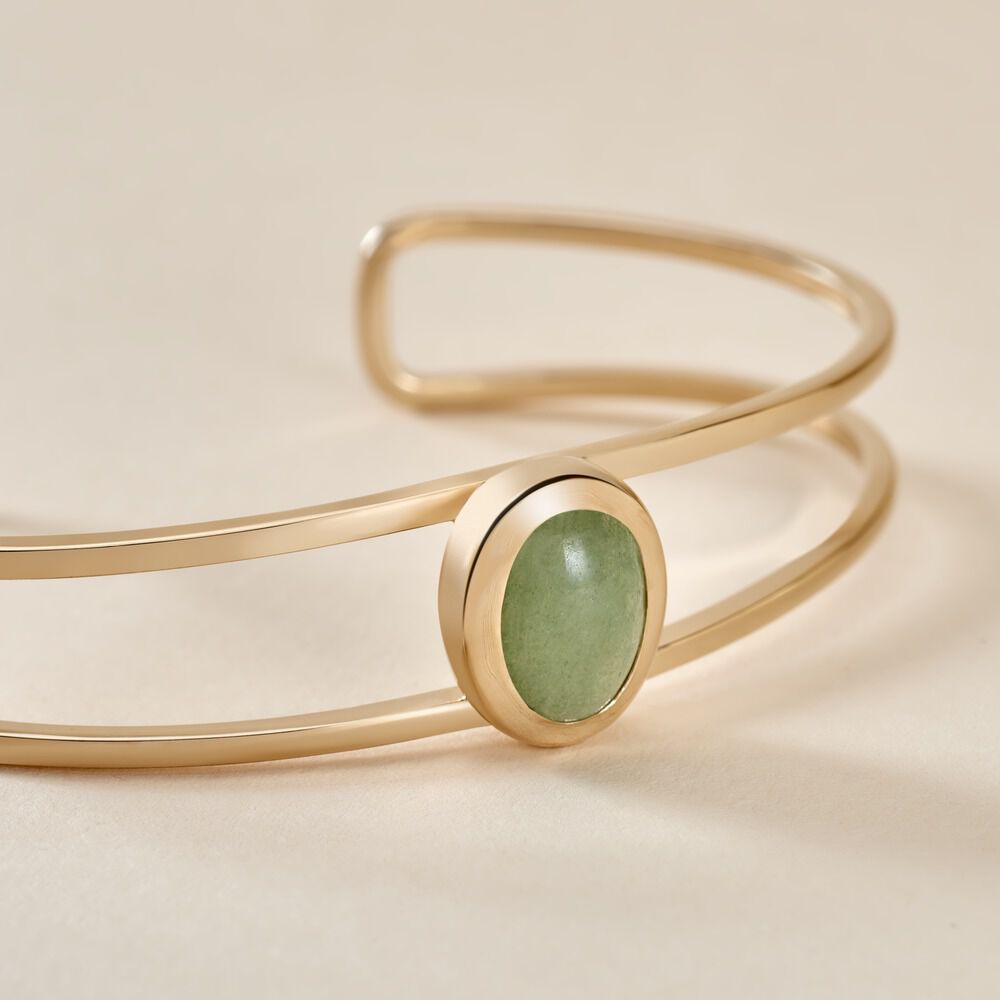 Bracelet Jonc Veina Plaqué Or Jaune Aventurine - Bracelets joncs Femme | Marc Orian