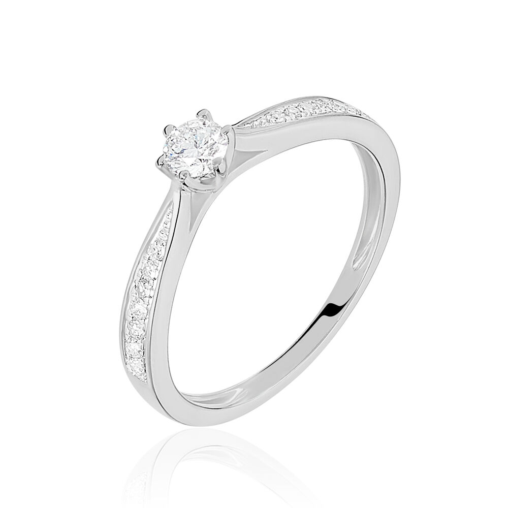 Bague Solitaire Symphonie Or Blanc Diamant - Parures de mariage Femme | Marc Orian