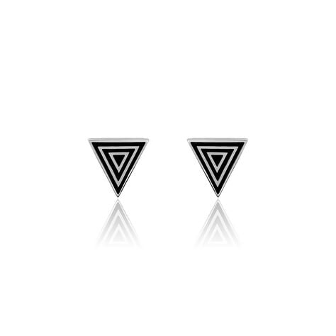 Boucles D'oreilles Puces Edith Acier Blanc - Puces Femme | Marc Orian