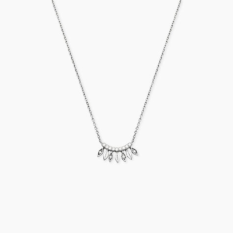 Collier Yannique Argent Blanc Oxyde De Zirconium - Colliers avec pierres Femme | Marc Orian