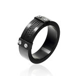 Bague Black Acier Noir - Bijoux fantaisie Homme | Marc Orian