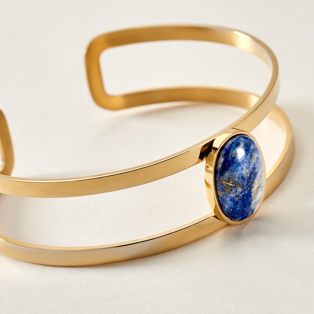 Bracelet Jonc Eline Acier Jaune Pierre De Synthese - Bracelets joncs Femme | Marc Orian