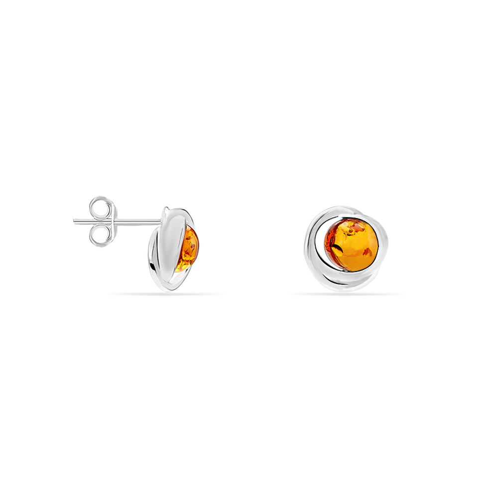 Boucles D'oreilles Argent Blanc Franjo Ambre - Pendantes Femme | Marc Orian