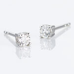Boucles D'oreilles Puces Victoria Or Blanc Diamant - Puces Femme | Marc Orian
