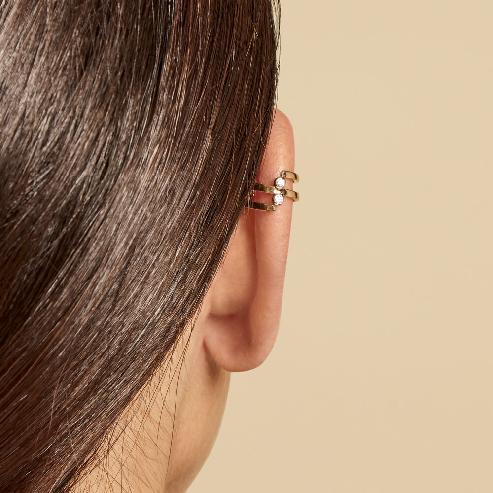 Bague D'oreille Unitaire Iza Plaque Or Jaune Oxyde De Zirconium - Piercings d'oreilles Femme | Marc Orian