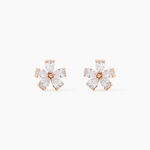 Boucles D'oreilles Puces Siriana Argent Rose Oxyde De Zirconium - Puces Femme | Marc Orian