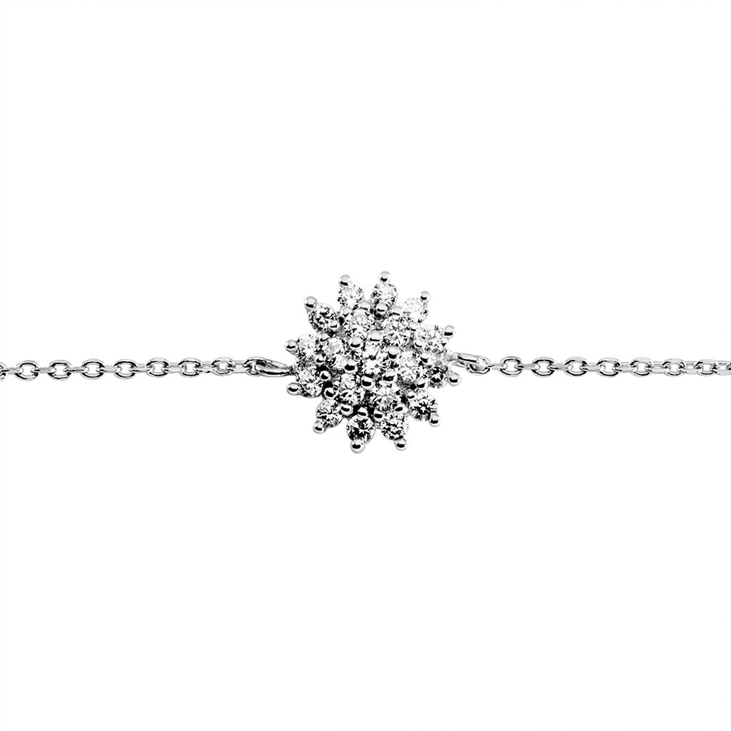 Bracelet Fleur Des Neiges Argent Blanc Oxyde De Zirconium - Bracelets chaînes Femme | Marc Orian