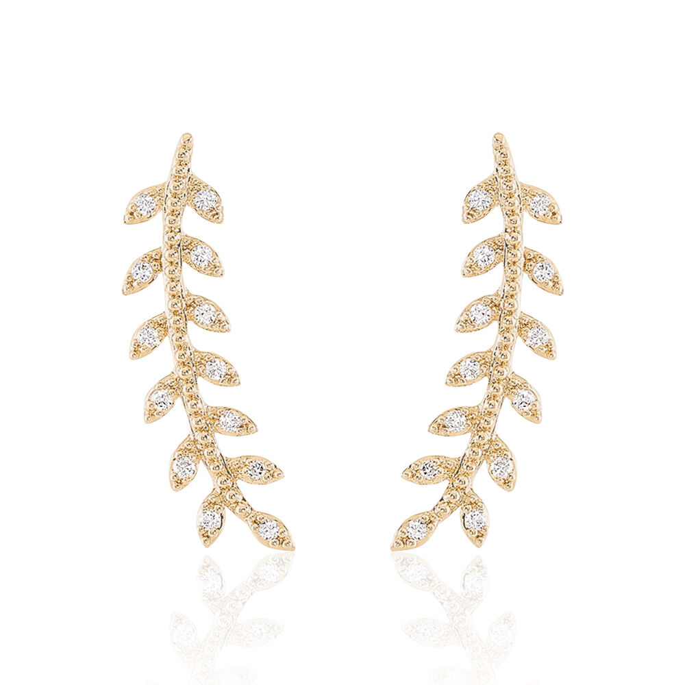 Boucles D'oreilles Grimpantes Fabrizia Plaqué Or Jaune Oxyde - Piercings d'oreilles Femme | Marc Orian