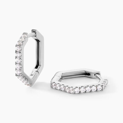 Créoles Corentine Argent Blanc Oxyde De Zirconium - Créoles Femme | Marc Orian