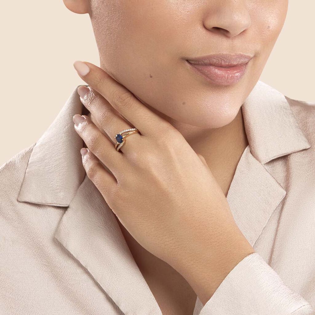Bague Tyana Plaqué Or Jaune Pierre De Synthese Et Oxyde De Zirconium - Bague fantaisie Femme | Marc Orian