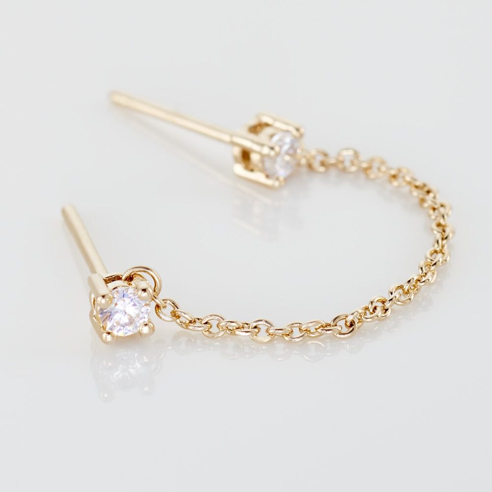 Bijou D'oreille Unitaire Pendante Plaqu&eacute; Or Jaune Dofi Oxyde - Piercings d'oreilles Femme | Marc Orian