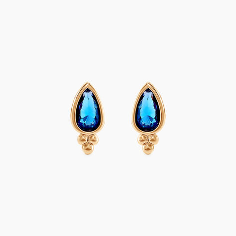 Boucles D'oreilles Puces Marika Plaqué Or Doré Pierre D'imitation - Puces Femme | Marc Orian