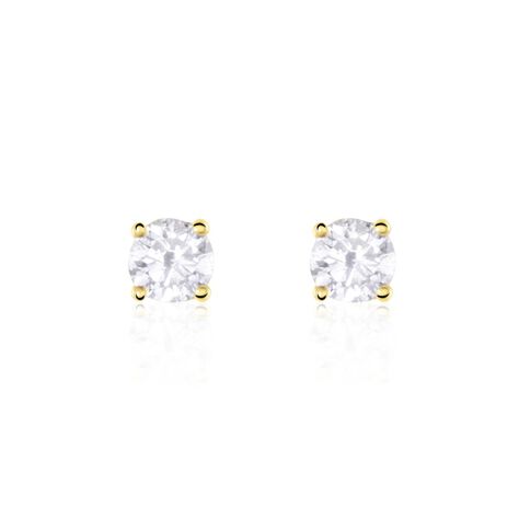 Boucles D'oreilles Puces Or Jaune Victoria Diamants - Puces Femme | Marc Orian