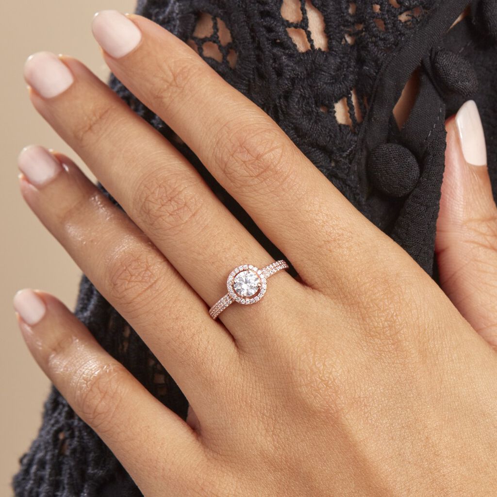 Bague Garine Or Rose Oxyde De Zirconium - Bagues Solitaire Femme | Marc Orian