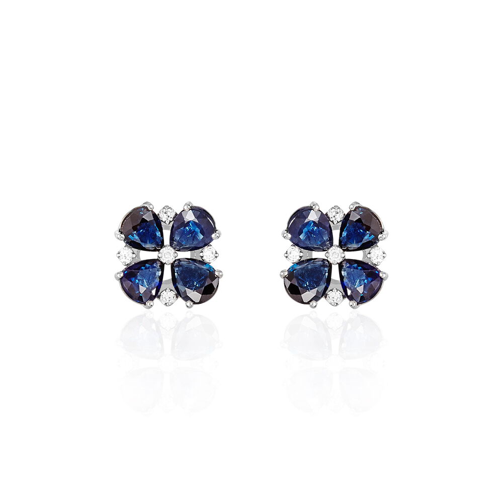 Boucles D'oreilles Puces Or Laura Blanc Saphir Et Diamant -  Femme | Marc Orian