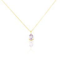 Collier Goutte Or Jaune Amethyste