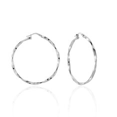 Créoles Argent Blanc Ires - Boucles d'oreilles Créoles Femme | Marc Orian