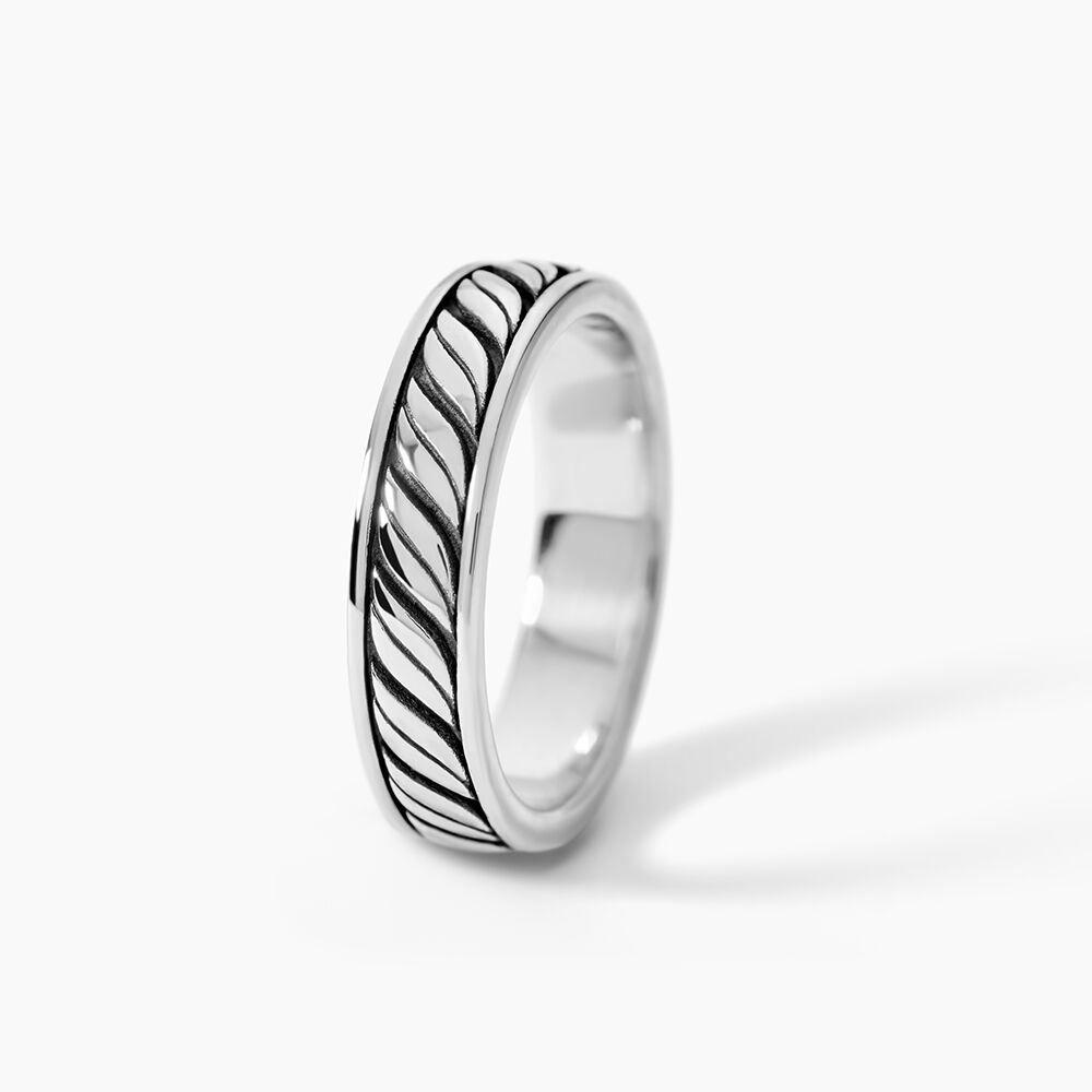 Bague Davin Argent Blanc - Bagues grosses Homme | Marc Orian