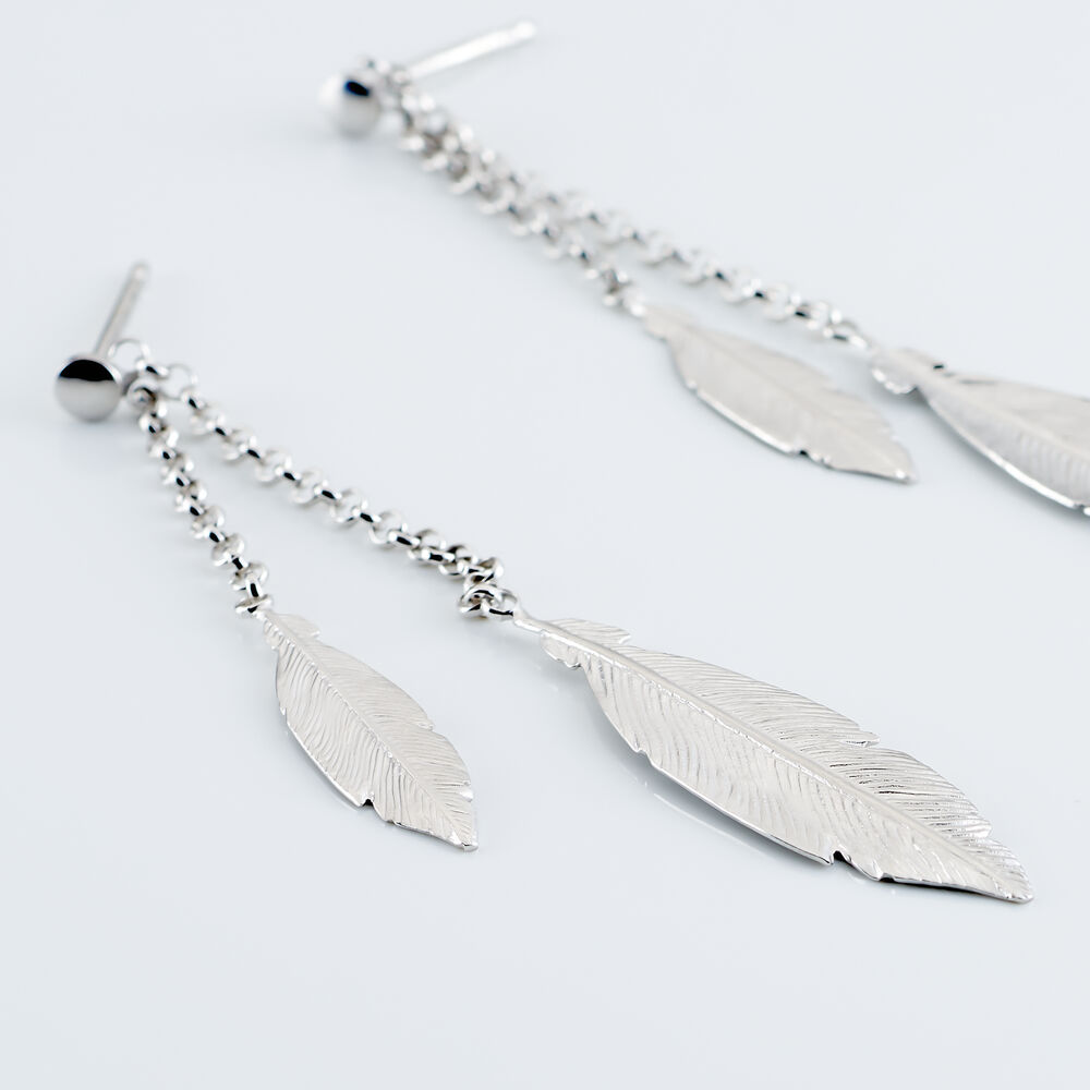 Boucles D'oreilles Pendantes Euriell Argent Blanc -  Femme | Marc Orian