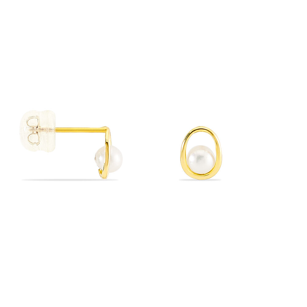 Boucles D'oreilles Puces Bastina Or Jaune Perle De Culture - Puces Femme | Marc Orian