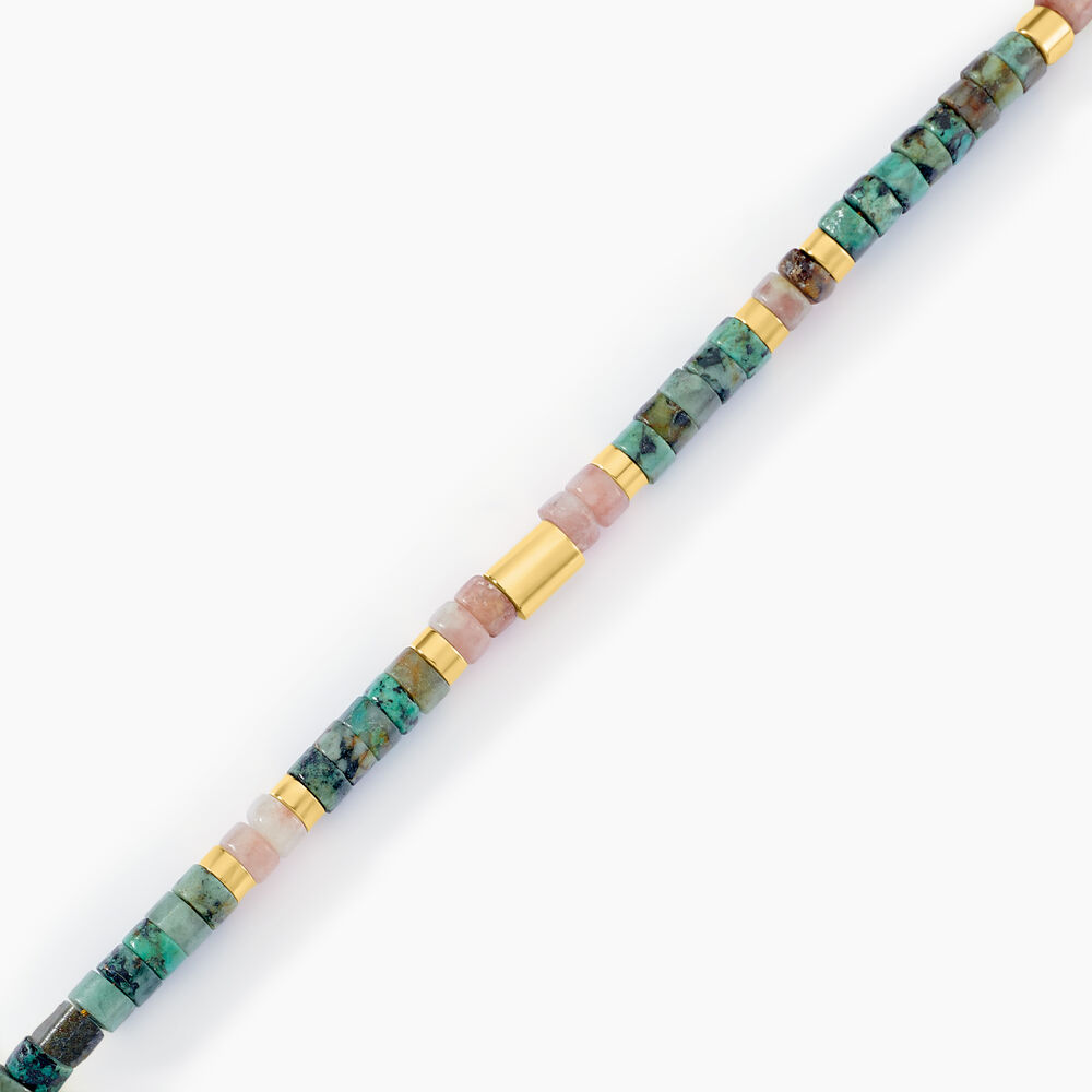 Bracelet Athena Acier Dor&eacute; Jaspe Africain Quartz - Bracelets cha&icirc;nes Femme | Marc Orian