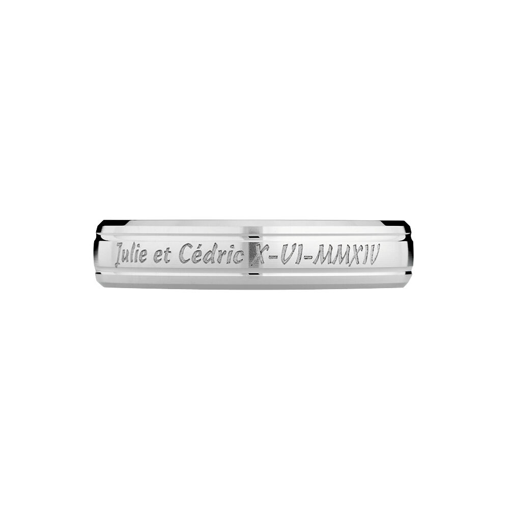 Alliance Fleur De Peau Demi Jonc Classique Or Blanc - Alliances duo Famille | Marc Orian