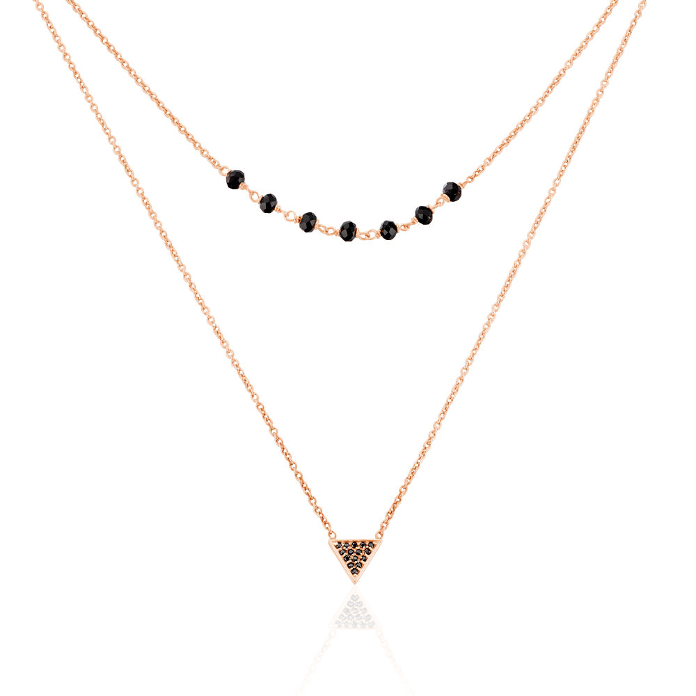 Collier Andreana Argent Rose Pierre De Synthese - Colliers multirangs Femme | Marc Orian