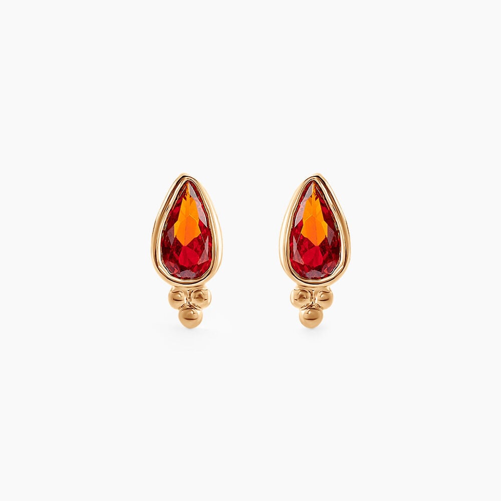 Boucles D'oreilles Puces Marika Plaqué Or Doré Pierre D'imitation - Puces Femme | Marc Orian
