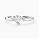 Bague Chamirame Or Blanc Oxyde De Zirconium - Solitaires Femme | Marc Orian
