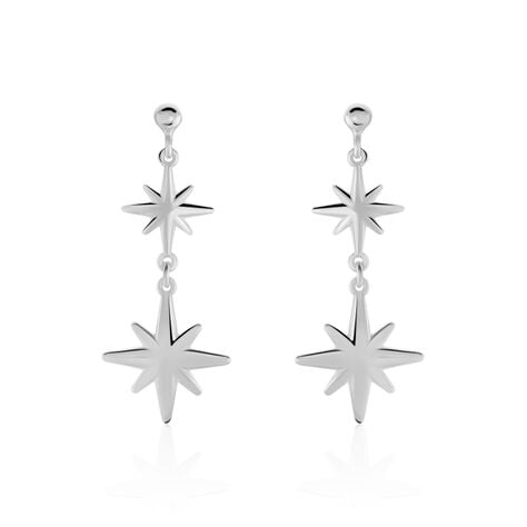 Boucles D'oreilles Puces Malhaut Argent Blanc - Pendantes Femme | Marc Orian