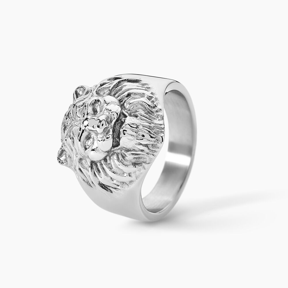 Chevali&egrave;re Guess Lion King Acier Argent&eacute; - Bijoux fantaisie Homme | Marc Orian