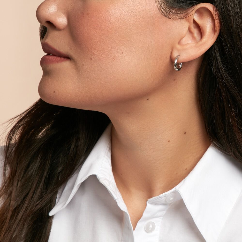 Créoles Maia Argent Blanc - Créoles Femme | Marc Orian