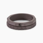 Bague Titane Gris Diamant - Bagues pierres pr&eacute;cieuses Homme | Marc Orian