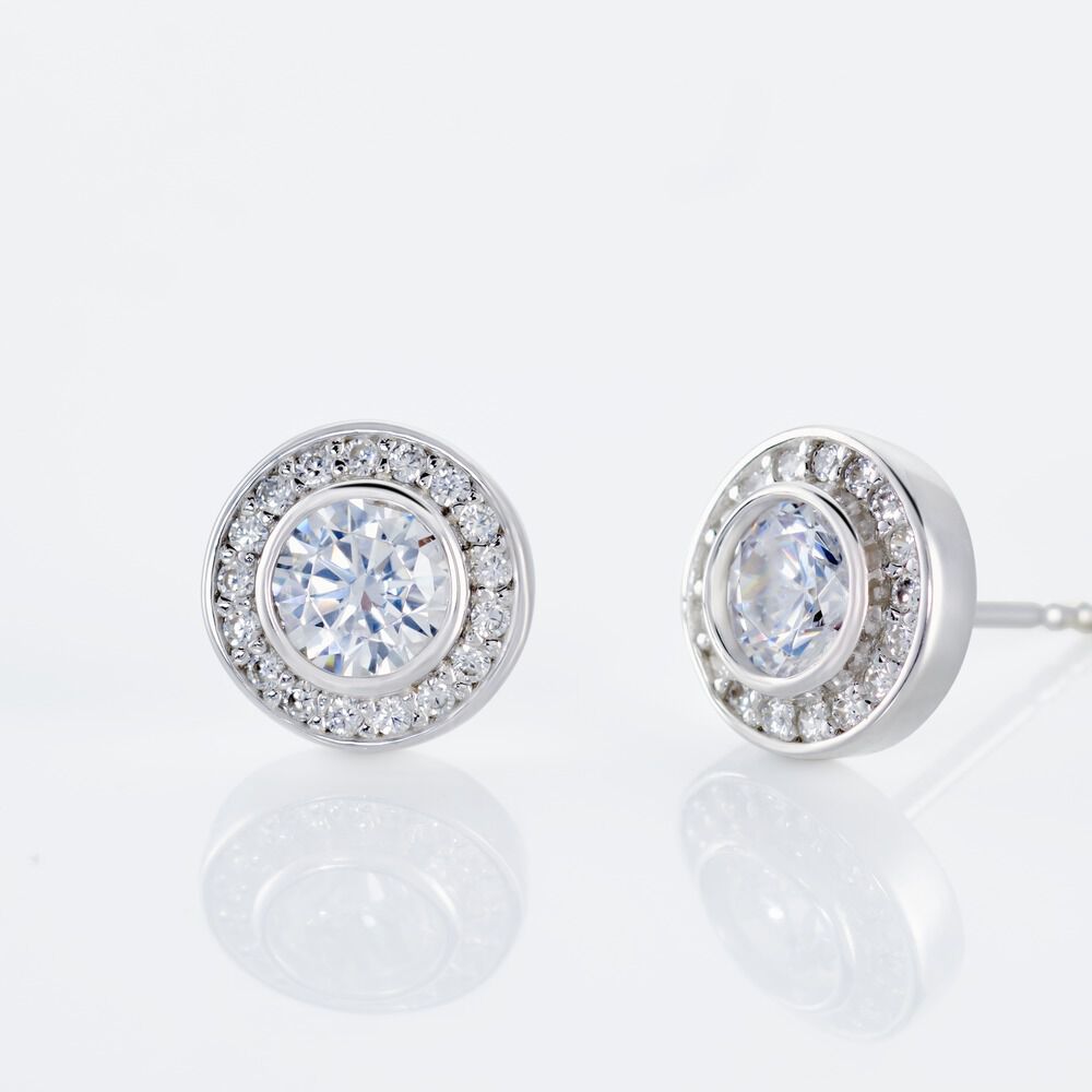 Boucles D'oreilles Puces Marquise Argent Blanc Oxyde De Zirconium - Puces Femme | Marc Orian