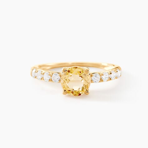 Bague Or Jaune Monroe Citrine Oxydes De Zirconium - Bagues pierres fines Femme | Marc Orian