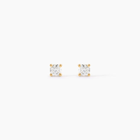 Boucles D'Oreilles Puces One Or Jaune Diamants - Boucles d'oreilles mariage Femme | Marc Orian