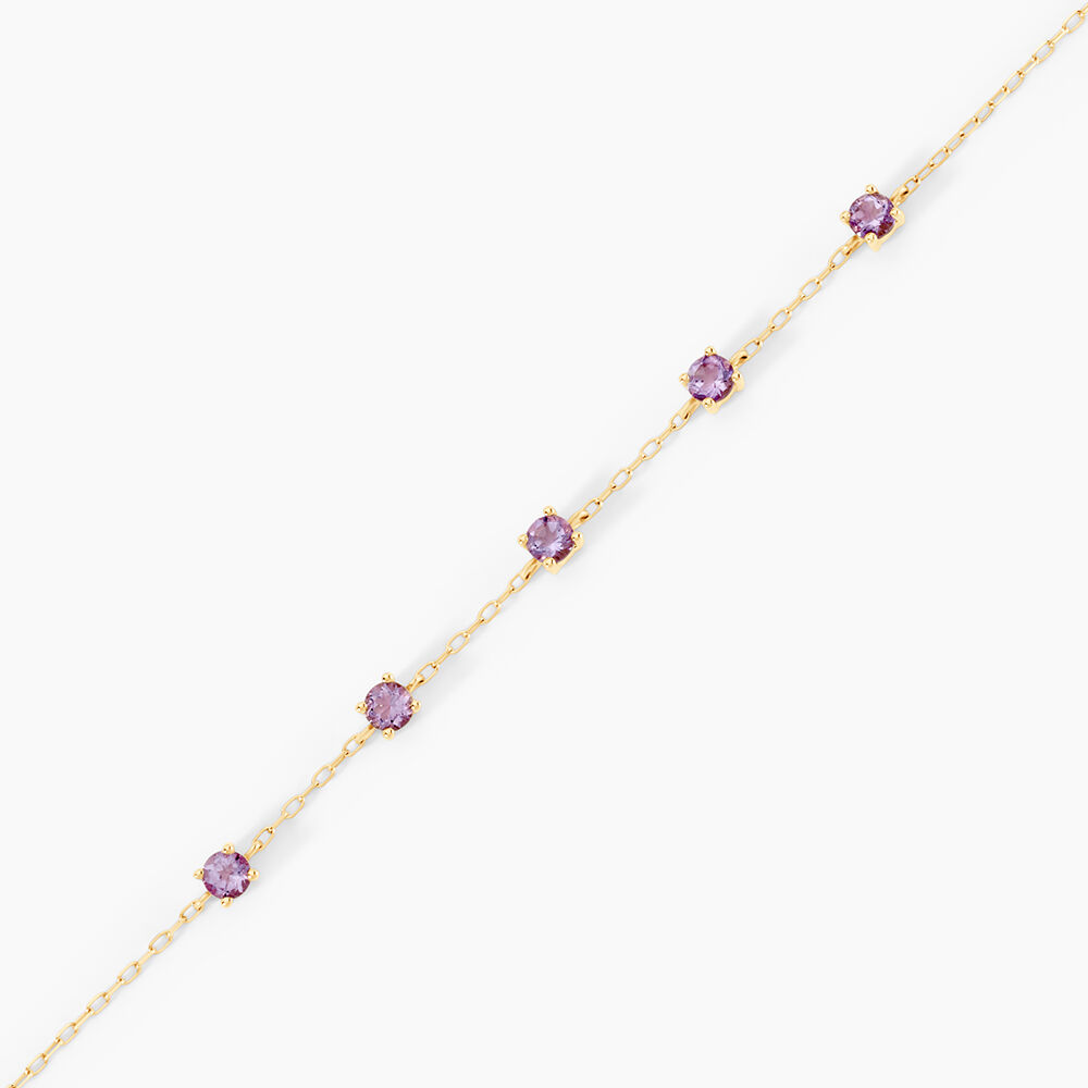 Bracelet Veasna Or Jaune Am&eacute;thyste - Bracelets cha&icirc;nes Femme | Marc Orian