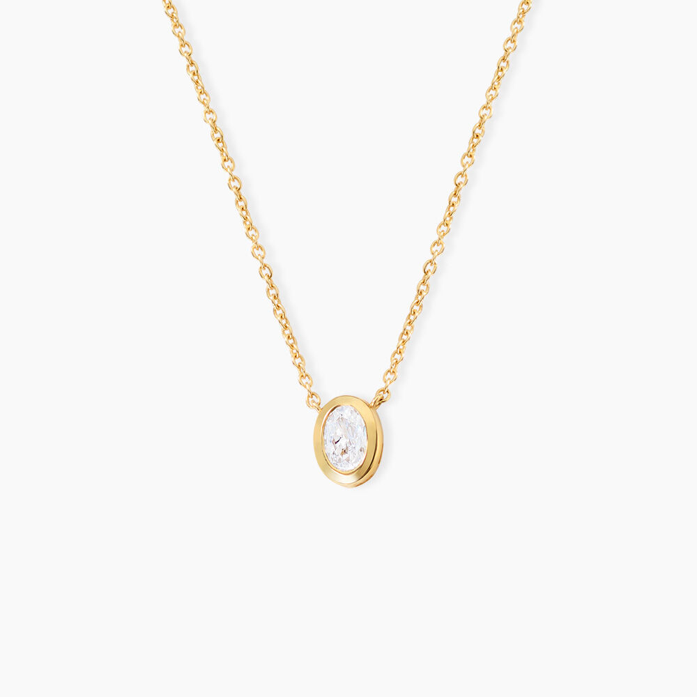 Collier Fadela Argent Dor&eacute; A L'Or 750/1000 Oxyde De Zirconium - Colliers avec pierres Femme | Marc Orian