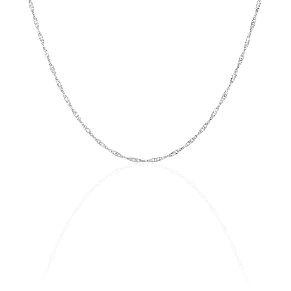 Chaîne Imanie Maille Singapour Or Blanc - Colliers ras du cou Femme | Marc Orian