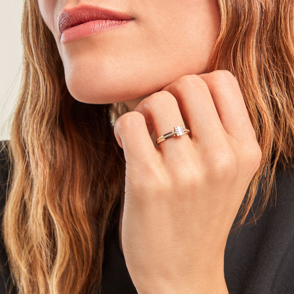 Bague Kate Rectangle Or Jaune Diamant - Bagues pierres précieuses Femme | Marc Orian
