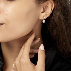 Boucles D'oreilles Pendantes Naellya Plaque Or Oxyde De Zirconium - Boucles d'oreilles Pendantes Femme | Marc Orian