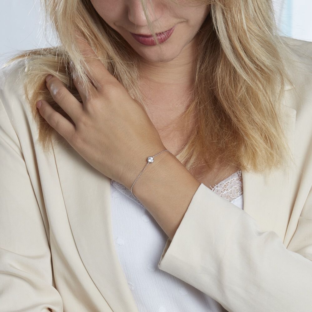 Bracelet Abha Argent Blanc Oxyde De Zirconium - Bracelets chaînes Femme | Marc Orian
