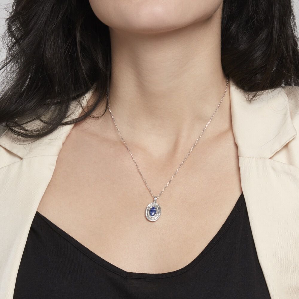 Collier Takara Argent Blanc Lapis Lazuli - Colliers avec pierres Femme | Marc Orian