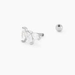 Piercing D'oreille Unitaire Fox Argent Rhodi&eacute; Oxyde De Zirconium - Piercing Conch Femme | Marc Orian