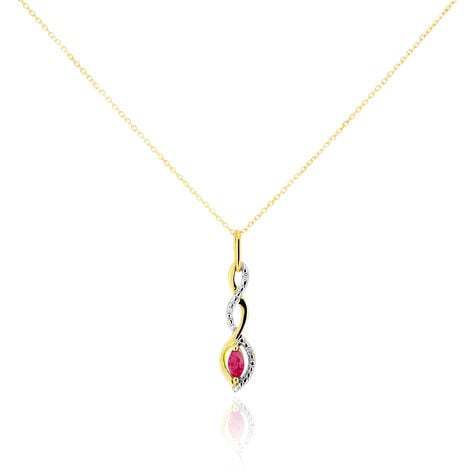 Collier Ondulation Or Bicolore Rubis Et Diamant - Colliers avec pierres Femme | Marc Orian