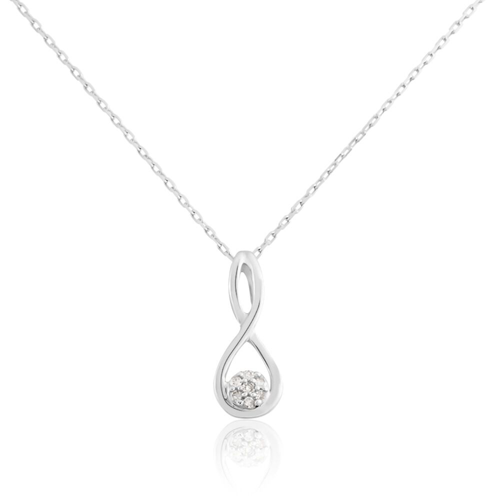 Collier Shaeen Or Blanc Diamant - Colliers avec pierres Femme | Marc Orian