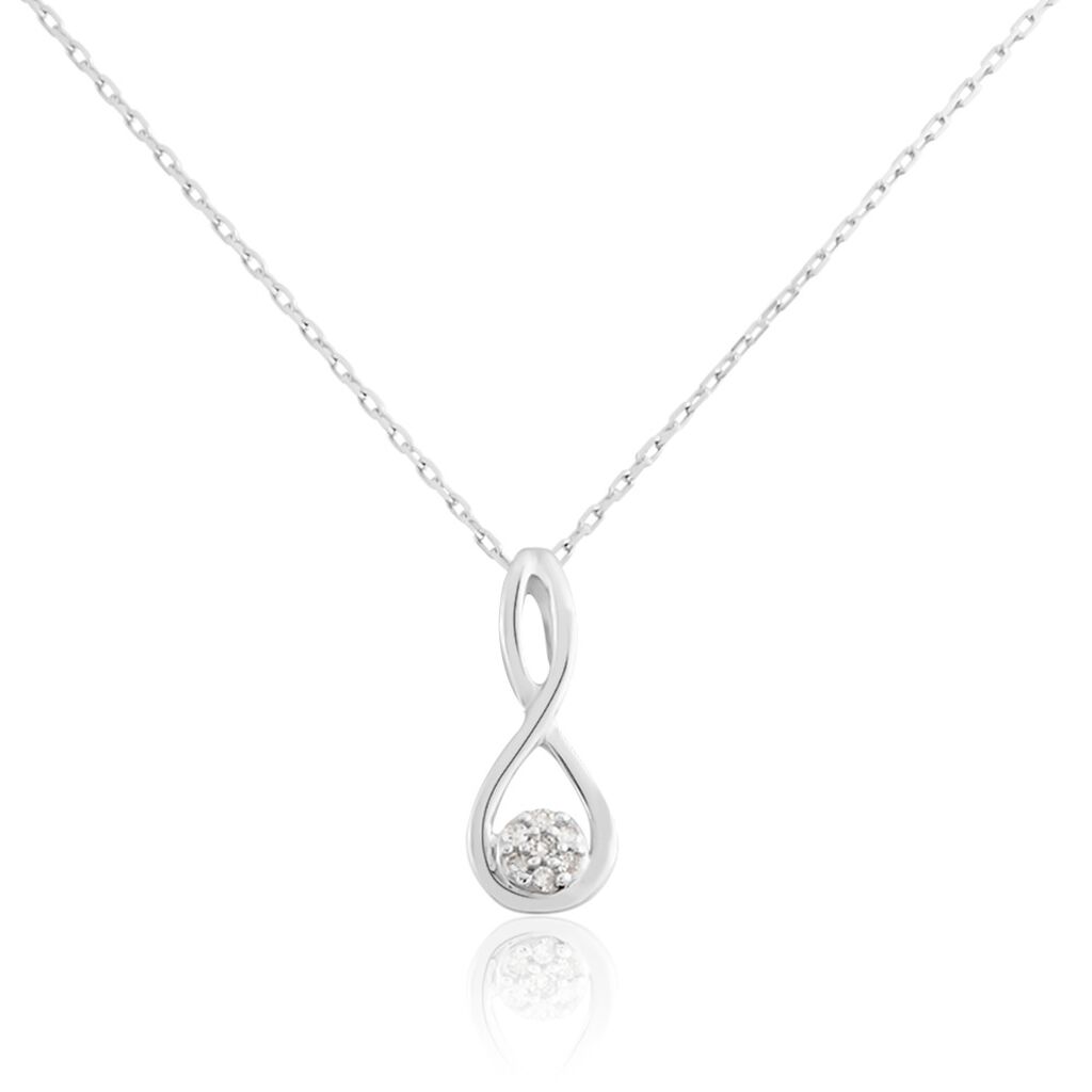 Collier Shaeen Or Blanc Diamant - Colliers avec pierres Femme | Marc Orian